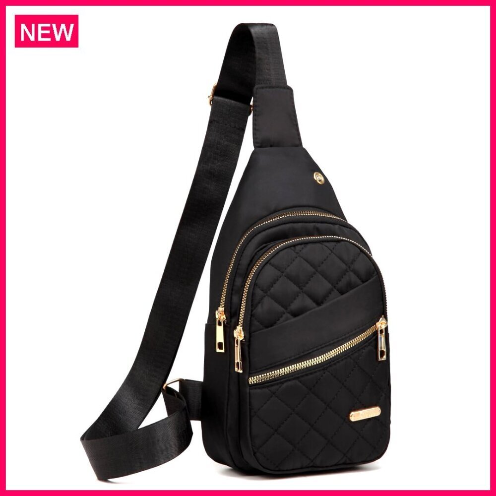 Small Sling Backpack Water Resistant Nylon Crossbody Daypack Travel Sport